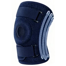 남녀공용 플러스 사이즈 무릎 보호대 1개 - 측면 지지대와 슬개골 있는 오픈백 (반월상연골 파열용), 01 XL-2XL, 02 파란색