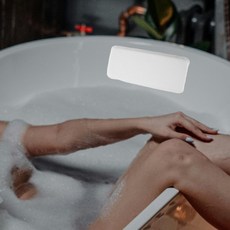 욕조 베개 스펀지 소재 편안한 미끄럼 방지 흡착컵 방수 머리 어깨 목 지지대 흰색 쿠션
