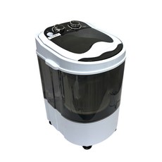 [독일브랜드] 미니 세탁기 3KG 빨래 속옷 소형 저용량 휴대용 분리세탁 헹굼 탈수 이동식 미니멀 자취 가정용 1인가구 반자동, 블랙앤화이트