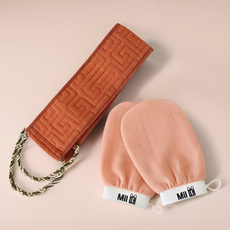 라이프톡 때를 밀땐 밀때 때장갑 때타올, 1세트, 3매입, 살구