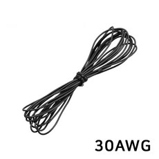 30AWG 실리콘 케이블 드론 RC카 배터리 전원선 고내열 주석도금 구리, 1개, (케이블) 30AWG(블랙)