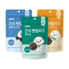 건국 펫밀리츄 파우치 3종 혼합 80g (글루코사민 포스트바이오틱스 루테인)