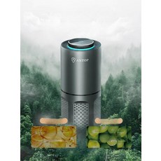 자동차 탈취제 차량용 휴대용 에어프레셔 공기정화기 냄새제거 항균필터, B. 스마트 블랙 + 패드2개