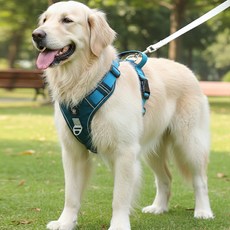 해피펫밀리 중대형견 하네스 다기능 풀커버, 블루