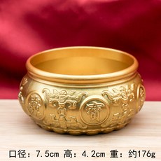 黃銅金色雙魚聚寶盆招財擺件招財盆金屬工藝品實心黃銅五福聚寶盆7.5口徑八福雙魚聚寶盆默認顏色, 7.5口徑八福雙魚聚寶盆