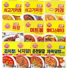 오뚜기 3분 소스 10종세트(쇠고기카레+쇠고기짜장+카레순한맛+짜장+미트볼+햄버그스테이크+김치참치덮밥+낙지덮밥+춘천닭갈비덮밥+제육덮밥), 1개, 200g