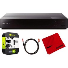 블루레이 리모컨 영상기기 통합 TV WiFi가 탑재된 소니 스트리밍 디스크 플레이어 - BDP-BX370 번들과 데코 기어 6피트 고속 HDMI 2.0 케이블 및 극세사 스크린, 소니 스트리밍 블루레이 디스크 플레이어 와이파이 지원