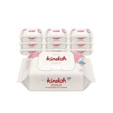 킨도 프리미엄 아기물티슈 레드(70매x10팩) 55g, 70매, 10개
