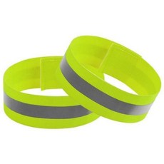 【反光手臂帶】反光手腕帶 反光彈力帶 螢光束腿帶 反光手環 反光腳環 束腿帶 束腳帶 反光帶 反光條, 1個, 螢光綠