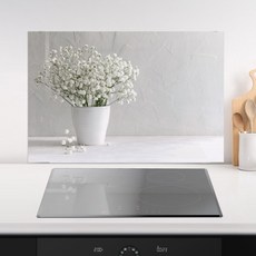 명신산업 주방아트보드 화이트 안개꽃 / 아트글라스 탈부착 레터링/ 본사직접판매, 1개