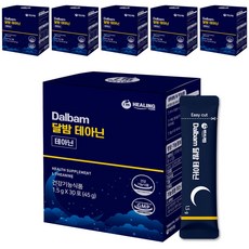 아임힐링 달밤 테아닌 250mg 식약처 인정 최대 섭취량 가바 흑하랑상추 비타민B6 스트레스케어, 6개, 45g