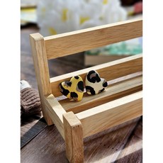 [자체5개] 27mm 파스텔 호피 나염 하트 원단 싸개단추 천 싸개단추, 아이보리