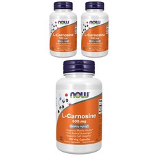 NOW Foods L-肌肽膠囊 500mg, 100顆, 3罐