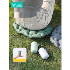 캠핑 에어침대 1인용 경량 휴대용 등산 에어방석, 5. 올리브 그린그레이 세트