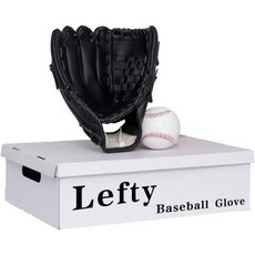 Urby 왼손잡이 야구 장갑 왼손잡이용 T 볼 왼손 던지기 전용. T-볼 및 청소년 장갑 450598, 검정 450598