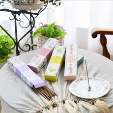 천연정유 5종 일본 감성 플라워 인센스 슬림 스틱 수면 명상 힐링 선물세트, 3연꽃