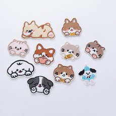 고양이 와펜 패치 스티커 10종, 1개, B세트