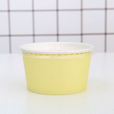 一次性紙碗 燙金加厚 生日派對小吃碗, 紙碗黃色10個+蓋, 1個