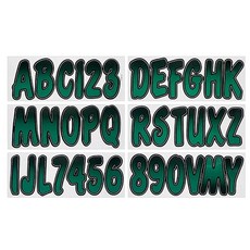 Hardline Products Series 200 Factory Matched 7.6cm(3인치) 보트 및 PWC 등록 번호 키트 블랙/키위 - BLKKI200, 포레스트 그린 - 블랙