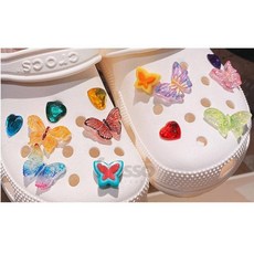 프레소 신발파츠 컬러풀나비 13종 신발꾸미기세트