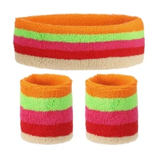 쿠쿠스토어 7x 2 인치 땀 흡수 밴드 세트 스포츠 테리 천 여성 남성, 01 7 x 2 Inch, 11 color 4