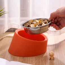 반려동물 논슬립 사선 볼 식기 밥그릇 스탠볼 미포함+커머스커낵트Shop, 스탠볼X옐로우