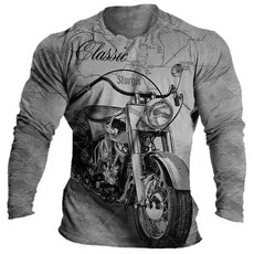 바이크 오토바이 남자 긴팔티 긴팔 티셔츠 맨투맨 그림 무늬 패턴 레트로 머슬핏 클래식 모던