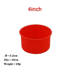 원형 케이크 몰드 실리콘 붙지 않는 팬 베이킹 폼 페이스트리 10 인치, 02 red 4inch