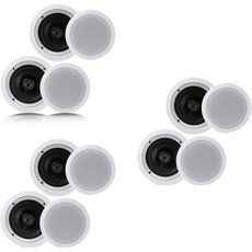 Pyle PDIC1661RD 16.5cm 200W 천장 벽면 매립형 스피커 2웨이 플러시 마운트 홈 실내 페어 화이트 3쌍