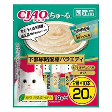 챠오츄르 고양이 짜먹는 간식, 하부요로케어 버라이어티, 20개, 14g