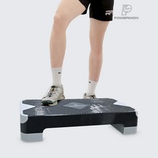 파워몬 스텝박스 2단 계단 오르기 스텝퍼 하체 운동 기구 피트니스 런지 푸쉬업 홈트, 블랙