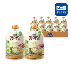 맘마밀 안심이유식 9개월 혼합구성 이유식, 100g, 1세트, 시금치와 연근소고기 5팩+미역과 소고기 5팩