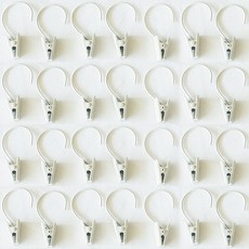 (30개) 커튼링집게 화이트 고리집게 3사이즈, 고리집게 화이트 20mm, 30개