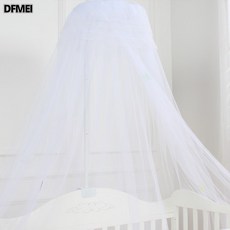 DFMEI 通用嬰兒牀蚊帳 兒童支架蚊帳宮廷豪華落地蚊帳 加密, 1個, 單獨白色圓頂蚊帳(高2米*周長5米)