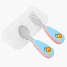 유아 휴대 스텐 수저 포크 세트 안심 식사 여행 고등학생 기념품 세척편리 사무실 선물용, 1개