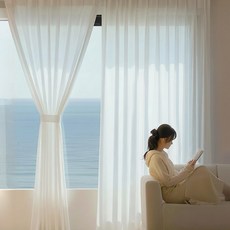 루비코코 형상기억 쉬폰 거실 안방 비침없는 나비주름 차르르 커튼