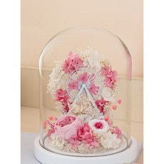 摩天輪永生花玻璃罩 - 情人節禮物/生日禮物/母親節禮物/畢業禮物, 紫色摩天輪,贈送提袋