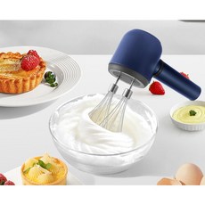 BakeSphere烘焙 無線電動打蛋器打奶機，便攜式手持攪拌器，多段調速，輕鬆製作各式甜點, 【深藍雙棒款】【送蛋清分離器+2攪拌棒】