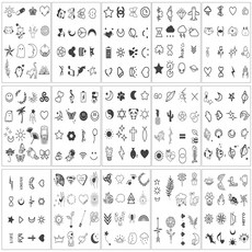 르디아망 반영구 미니 문신 귀여운 패션 타투 스티커 셀프 헤나 236P, 236종, 1세트, 블루