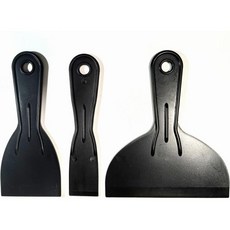 스크래퍼 퍼티 나이프 껌칼 플라스틱 세트 - 3Pcs 블랙 스크레이퍼 도구 1.5"/3"/6" 사이즈 스패클 페인팅 드라이월 예술 공예 타일 작업 타말 제작용