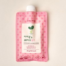 미미쿡쉐이크 40g 파우치 딸기 5ea 식물성 체중조절 분리유청단백질 식사대용 뮤신 프로틴 비건 한끼, 5개, 200g