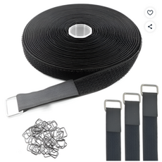 COVERONE 재사용 가능 튼튼한 나일론 조절식 케이블 고정 스트랩 50p, 25mm*10m 스크랩1P + 버클 50P