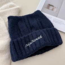 臺灣精品優選 可愛貓耳朵針織帽 秋冬保暖羊絨帽 刺繡針織帽 大頭圍顯臉小帽子 護耳針織帽 百搭毛線帽