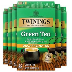 Twinings 얼 그레이 엑스트라 스트롱 홍차 개별 포장 백 20개 (1팩) 시트러스 및 베르가못 맛 카페인 뜨겁거나 차갑게 즐기기 티백 20개, 디카페 녹차, 40g
