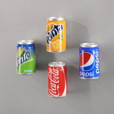 飲料造型冰箱貼 3D立體磁鐵, （4件套）易拉罐
