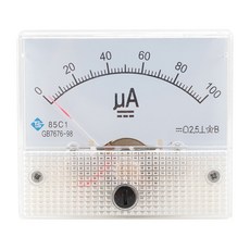 shangren 클래스 2.5 정확도 DC0-50μA 0-200μA 0-20A 직사각형 아날로그 패널 미터 암미터 화이트, 63x56x58mm, 플라스틱, DC 0-100uA, 1개