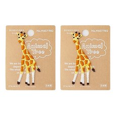 Hamanaka 刺繡貼片 動物樹 H457-982, 混合顏色, 2個