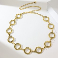 셀럽당 여성 봄여름 패션 기하학 메탈 바지체인 허리체인 벨트 K1422-KR