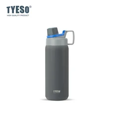타이소 600ml 드링크웨어 스포츠 물병 보온 기능 누수 방지 휴대용 피트니스 플라스크 야외 운동 여행용 진, 01 600ML, 1개, 05 Gray