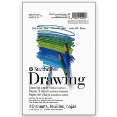 Strathmore 200 시리즈 도화지 테이프 바운드 패드 14 x 21.6cm(5.5 8.5인치) 10장 (64lb/104g) - 성인 및 학생을 위한 아티스트 용지 차콜